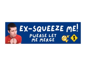 Funny Slushy Noobz Emoji Bumper Sticker: Road Humor Car Decor