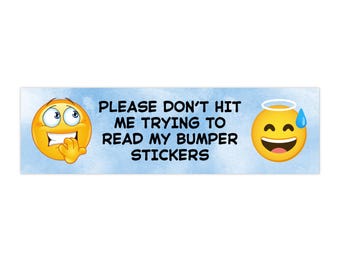 Emoji Bumper Sticker: Funny Car Decor - Water-Resistant Vinyl