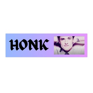 Funny Josh Hutcherson Car Bumper Sticker, Car Decor, Gift for Him, Quirky Vehicle Accessory, HONK, Humorously Unique Auto Sticker