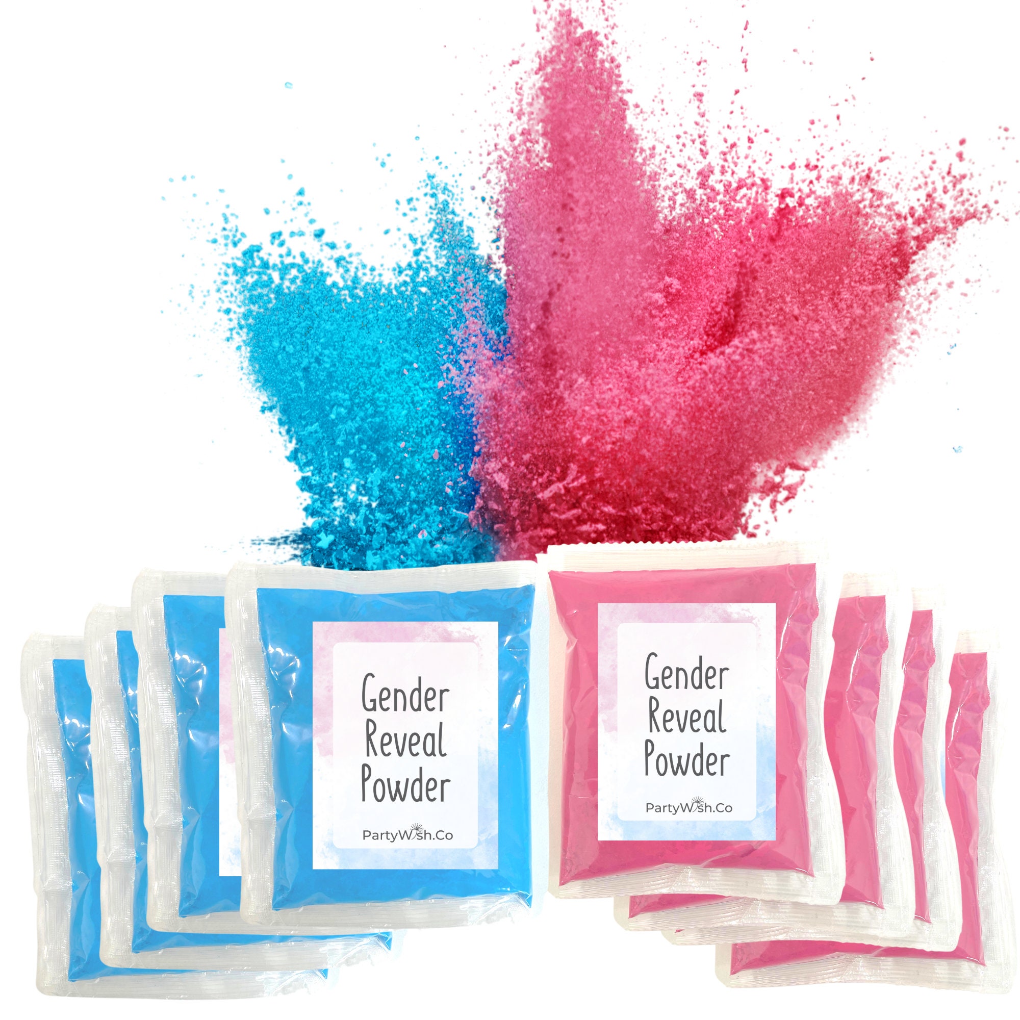 Biodegradable Pink or Blue Gender Reveal Powder to Use With Cannon, Popper,  or Balloon 3 Oz Bags for Gender Reveal Party Decoration Ideas 