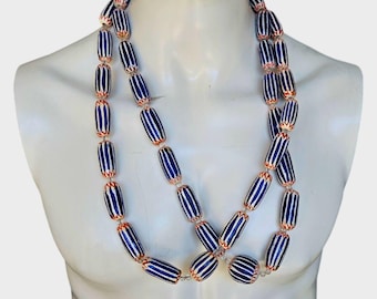 Bamenda Perlen Halskette | Kameruner Tribalschmuck | Handgefertigte Bamileke & Ndop Perlen | Afrikanische Toghu Accessoires | Festival-Kleidung