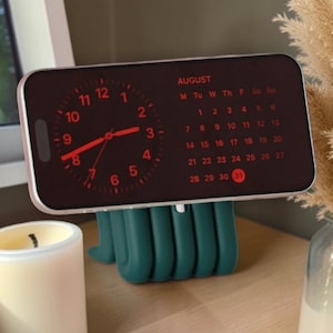 Retro Squiggle Apple MagSafe Stand | Google Pixelsnap Dock | Retro Wave iPhone Charging | Pixel 9 Compatible | StandBy Mode | Stand Only