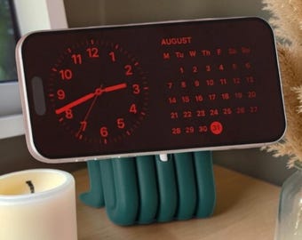Retro Squiggle Apple MagSafe Stand | Google Pixelsnap Dock | Retro Wave iPhone Charging | Pixel 9 Compatible | StandBy Mode | Stand Only