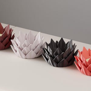 Lotus Flower LED Tealight Holder – Set of 4 – Soft Glow Candle Lamp