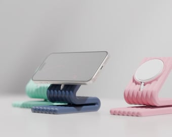 Einzelner Ripple MagSafe iPhone-Ständer | Halterung im Standby-Modus | Verstellbare Ladestation | Handyhalterung | Nur Ständer