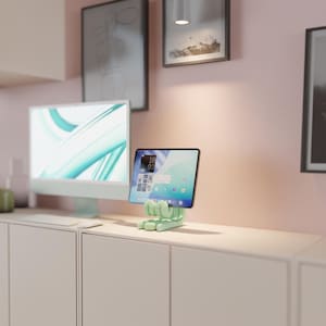 Wibble iPad Stand Holder | Tablet Dock for Desk | iPad Pro Air Mini | Sculptural Bubble Design | Stylus Drawing | Android Galaxy Tab