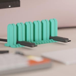 Multi-Slot Cable Clips | USB Cord Keeper | Wire Management System | Desk Clamp Holder | Stocking Stuffer