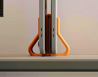 Dual Laptop Stand Vertical | Desk Accessories MacBook Holder | Space Saving Home Office Organizer | 30+ Colors