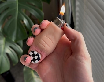 Realistic Thumb Lighter Case | Handmade Polymer Clay Bic Lighter Cover | Choose Design and Skin Tone