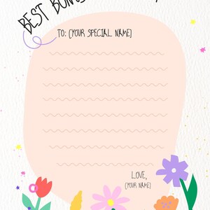 Melhor Carta Bônus para Mãe Imprimível – Presente Editável para Preencher as Lacunas – Lembrança de Dia das Mães de Crianças, Enteadas ou Adolescentes em PDF