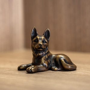 Messing Hunde Figur - Kleine handgefertigte Hunde Skulptur für Home Decor, Geschenk für Tierliebhaber, Sammler Deko