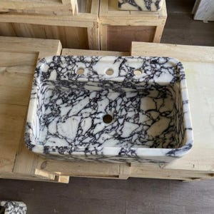 Calacatta Viola Marble square vessel sink — bird's eye view (photo 14)