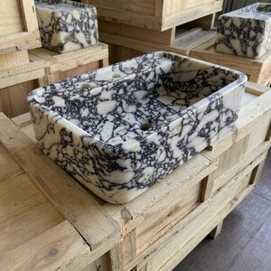 Calacatta Viola Marble square vessel sink — product photograph (photo 12)