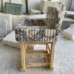 Calacatta Viola Marble square vessel sink — left side view (photo 4)