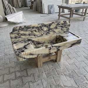Calacatta Viola Marble fluted vessel sink — full wide shot (photo 16)