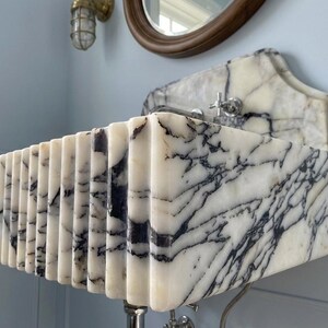 Handcarved natural marble marble floating vanity sink by Marblyart, custom made to order — photo 10 of 12