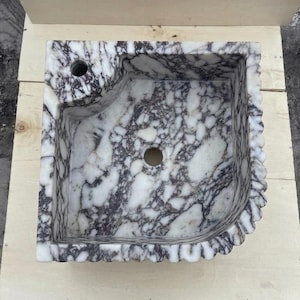 Calacatta Viola Marble fluted vessel sink — bird's eye view (photo 18)