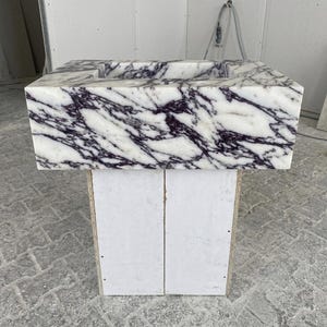 Calacatta Viola Marble wall mount sink — product photograph (photo 3)