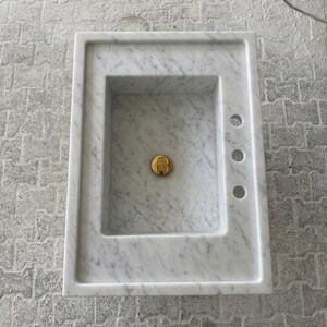 Carrara White Marble wall mount sink — bird's eye view (photo 19)