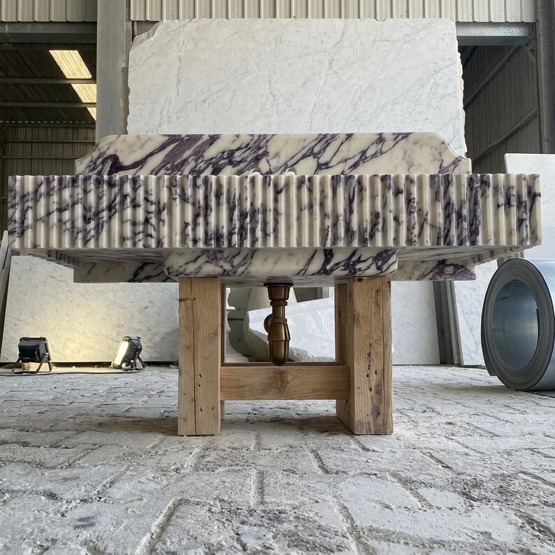 Calacatta Viola Marble square vessel sink — product photograph (photo 7)