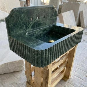 Calacatta Viola Marble square vessel sink — low-angle view (photo 15)