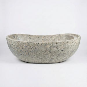 Handcarved natural marble marble freestanding bathtub by Marblyart, custom made to order — photo 3 of 15