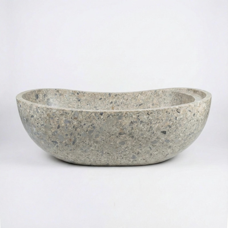 Handcarved natural marble marble freestanding bathtub by Marblyart, custom made to order — photo 3 of 15