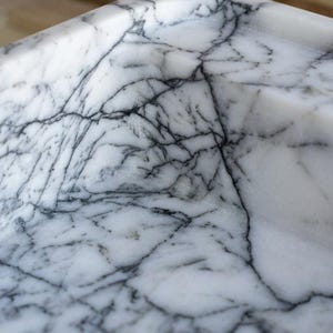Lilac Marble square vessel sink — close-up of marble veining (photo 8)