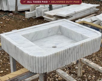 Carrara Vessel Sink, Luxury Bathroom Vanity Decor, Made to Order, Any Size