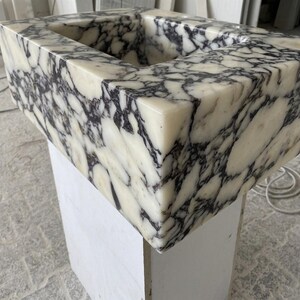 Calacatta Viola Marble wall mount sink — low-angle view (photo 14)