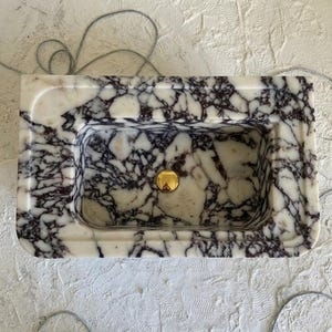 Calacatta Viola Marble square vessel sink — bird's eye view (photo 11)