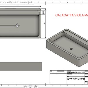 Handcarved Calacatta Viola marble custom size sink by Marblyart, made to order — photo 17 of 19
