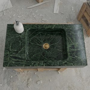 Verde Marble wall mount sink — top-down view (photo 4)