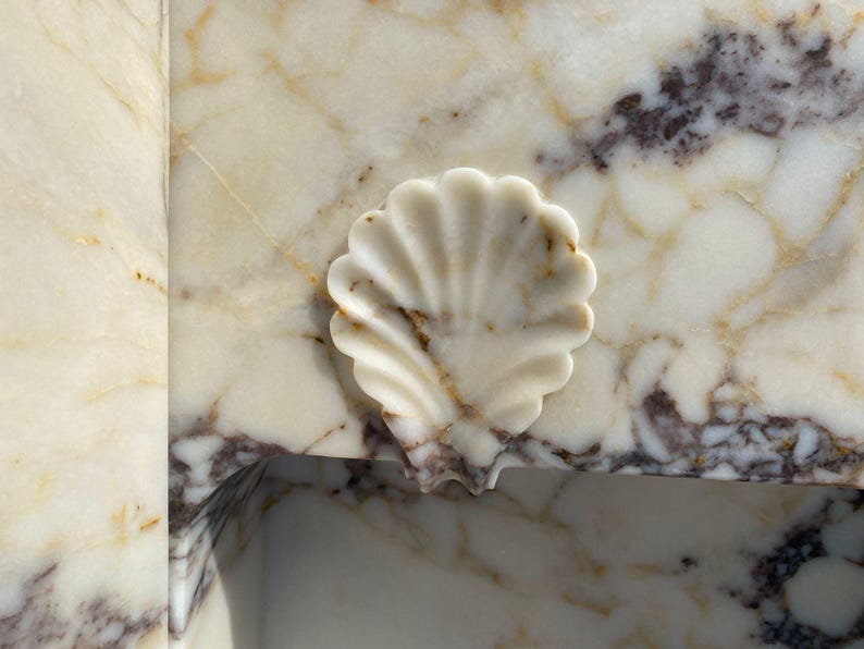 Handcarved Calacatta Viola marble vessel sink by Marblyart, custom made to order — photo 3 of 11