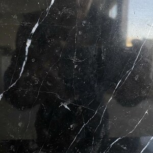 Handcarved Nero Marquina marble wall mounted sink by Marblyart, custom made to order — photo 13 of 13