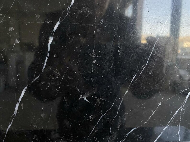 Handcarved Nero Marquina marble wall mounted sink by Marblyart, custom made to order — photo 13 of 13