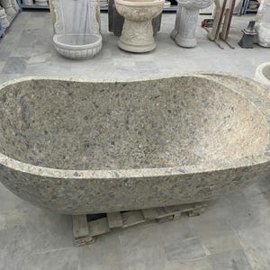 Handcarved natural marble marble freestanding bathtub by Marblyart, custom made to order — photo 15 of 15