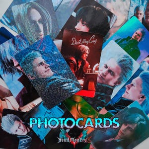 Cartes photo Devil May Cry 20 à 50 pièces (Vergil, Nero, Trish, Dante, Lady, Nico, V)