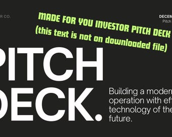 Modern Investor Pitch Deck – Fully customized for you!