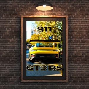 Vibrant Supercar Poster | Porsche 911 GT3 RS | Digital Print