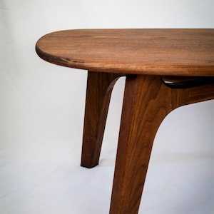 Solid Black Walnut Mid-Century Modern Coffee Table