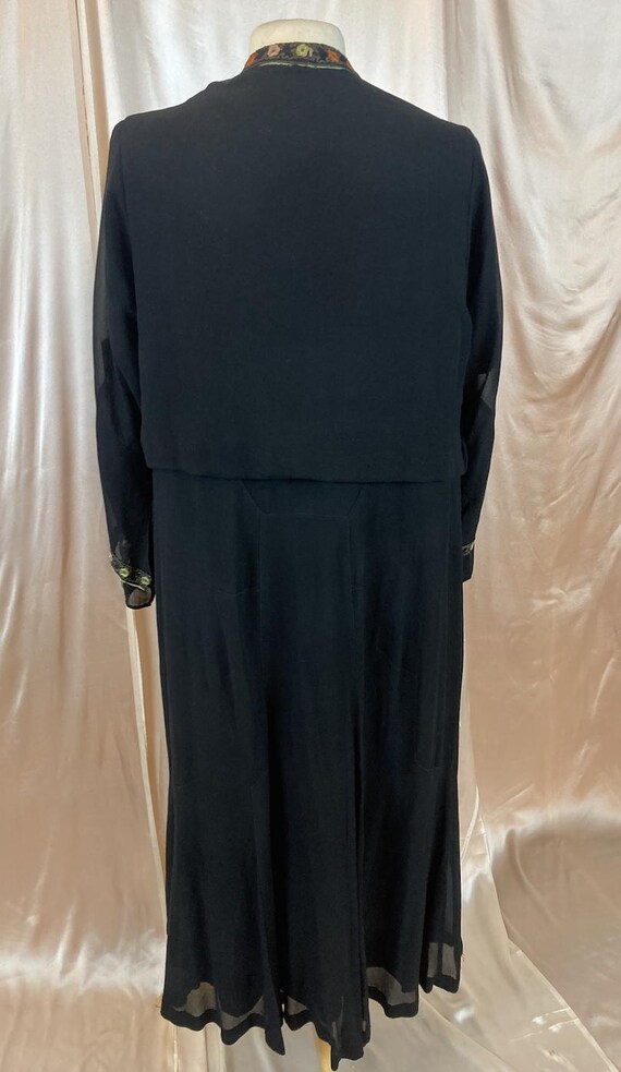 1920s black sheer crepe dress Art Deco - Gem