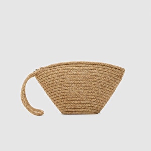 Handmade Straw Clutch Bag, Straw Evening Bag, Natural Summer Clutch, Beach Bag, Minimalist Evening Bag