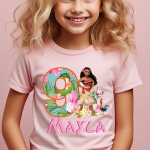 Moana Birthday Shirt for Girls ,Disney Moana Birthday  Shirts, Custom Birthday Princess Moana Tees, Disney Birthday Girl Sweatshirt,