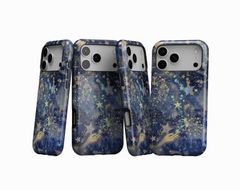 Whimsical Starry Night Phone Case, Magical Celestial Galaxy Sparkle Phone Cover, Stars Y2k Phone Case, iPhone 18 17 16 15 14 13 12, Samsung