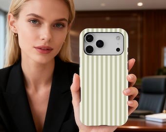 Green Striped Phone Case Summer Coastal Phone Case, Preppy Phonecase Beac,  iPhone 17 16 15 14 13 12 11 Pro Max, Samsung S25 S24 S23 S22
