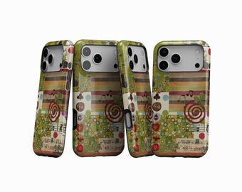 Retro Whimsy Artistic Collage Phone Cases, Star Phone Case, Aesthetic Cover, Abstract Funky Designs, iPhone 17 16 15 14 13 12, Samsung S25