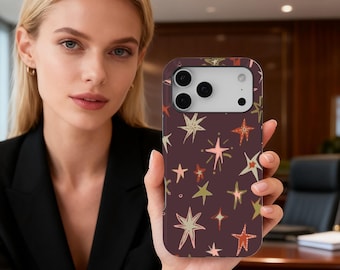 Retro Stars Y2k Collage Phone Case,Funky Twinkle Night Whimsy Artistic Cover For iPhone 17 16 15 14 13 12 Pro Max, Samsung S25 S24 S23 Ultra