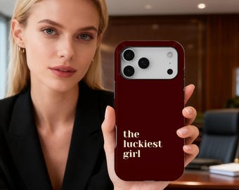 Burgundy Phone Case, Dark Red Cherry Red Cover,  Lucky Girl Cherry Mocha Sade Phone Case, iPhone 17 16 15 14 13 12 11 Pro Max, Samsung S25