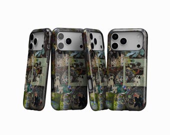 Whimsical Disco Cat Phone Case – Surreal Collage Art Phone Cover, Psychedelic Collage Phone Case, iPhone 17 16 15 14 13 12, Samsung S25 S24